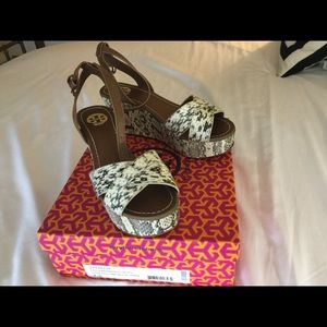 Tory Burch snake wedge sandals
